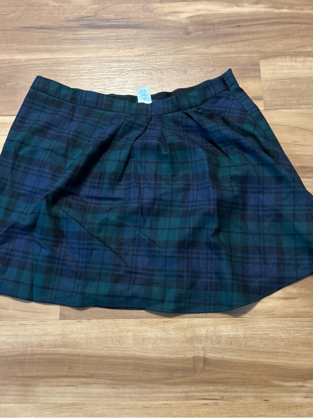J Crew Plaid Mini Skirt in Dark Green & Navy